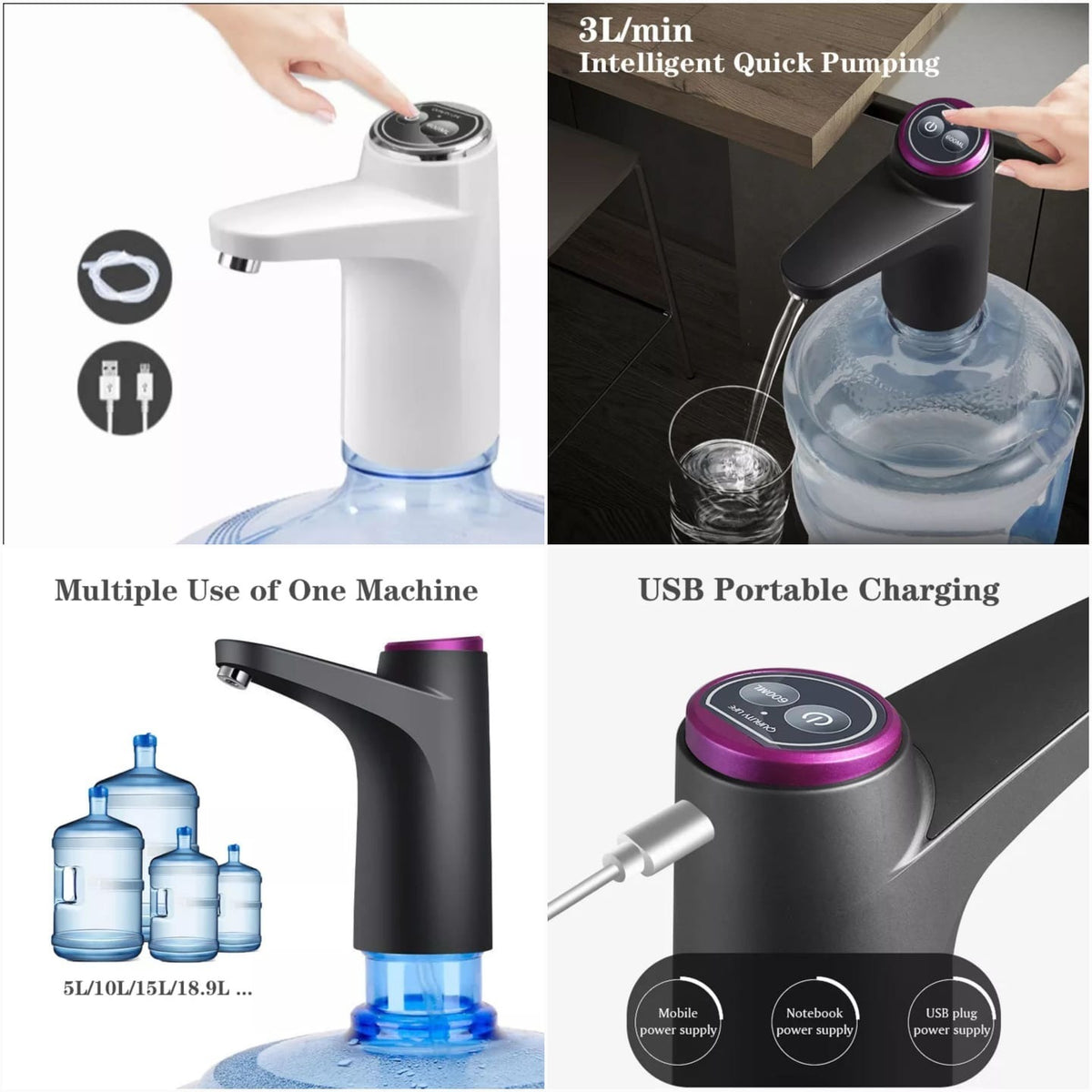 Touch Intelligent Electric Water Pump – Rechargeable Automatic Dispenser For Bottled